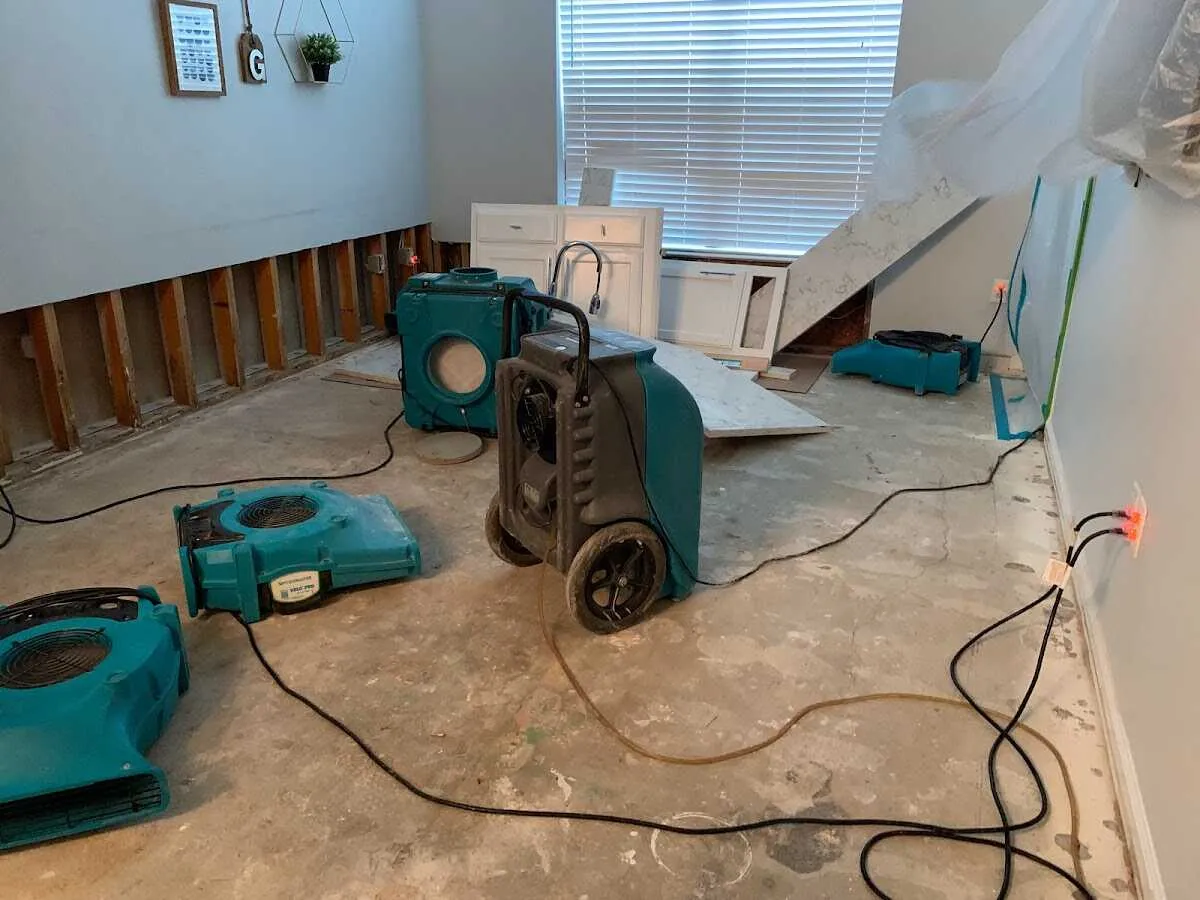 Dehumidifier in flood-cut room for Water Damage Restoration in Kiryas Joel